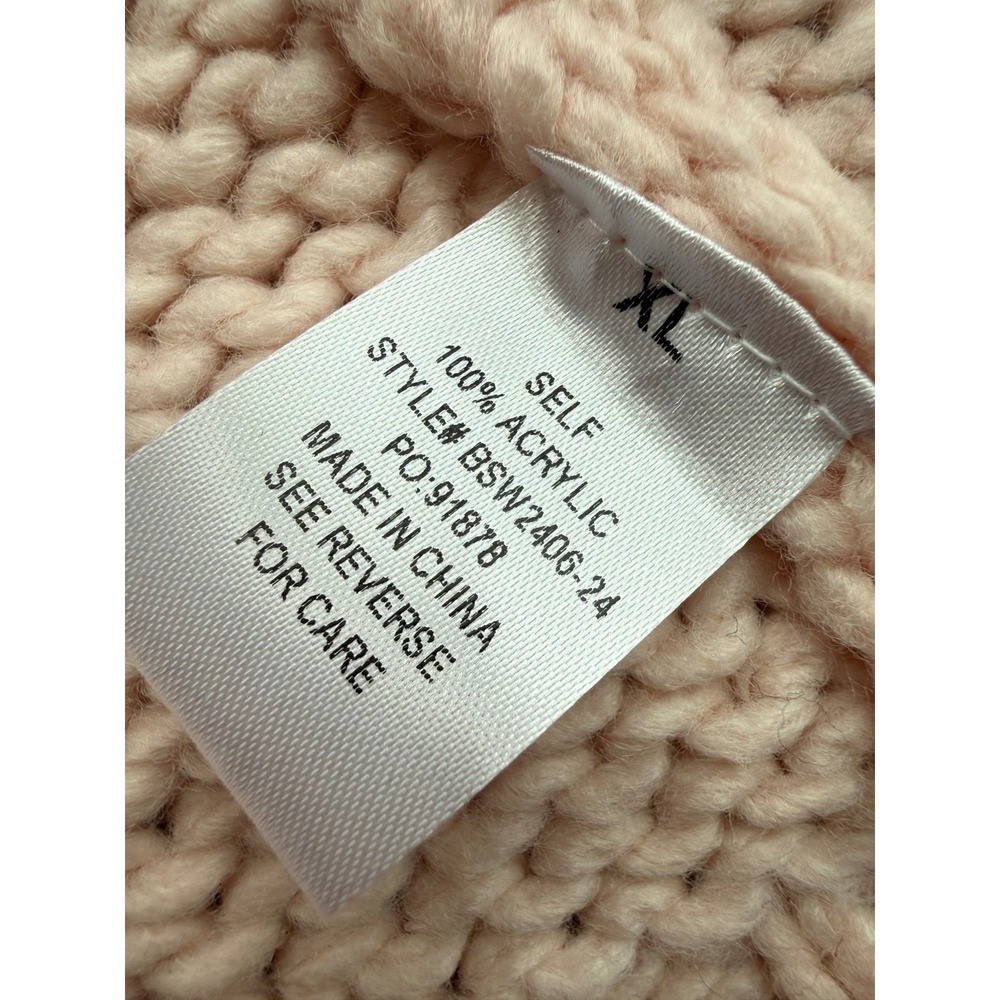 Altar'd State Daisy Flower Chunky Knit Open Front Cardigan Pink XL Coquette - Picture 7 of 10